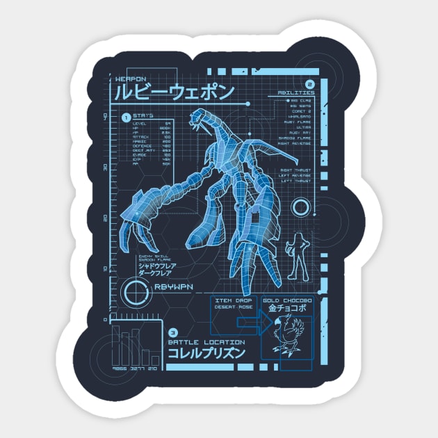 Ruby Blueprint Sticker by LetterQ